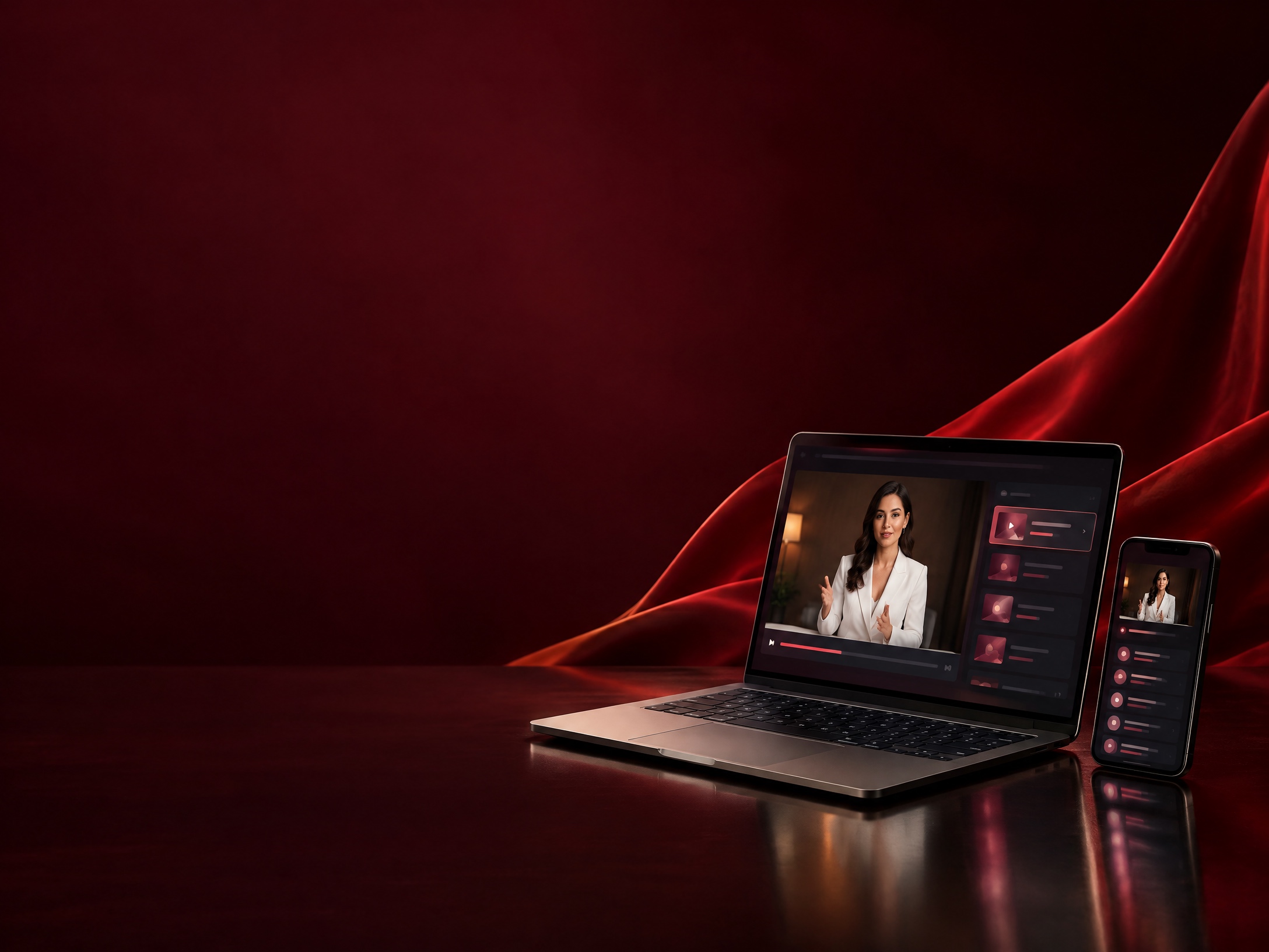 Plataforma de curso online do Espaço Daiki em laptop e telemóvel